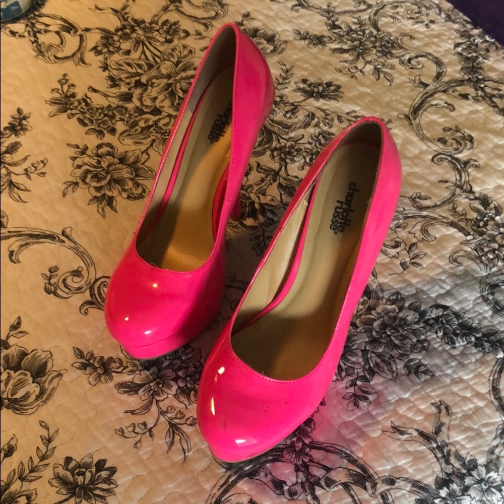 Hot pink pumps